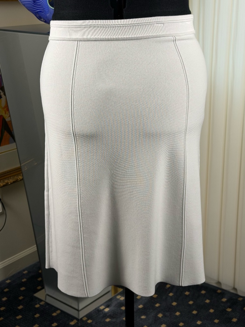 St. John Collection White A Line Knit Midi Skirt NWT Holiday 2026